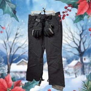 Burton/Grandoe,Woman,Snow Pant Gloves Set,Black,Sz S,Nylon,Zip,Pockets.!